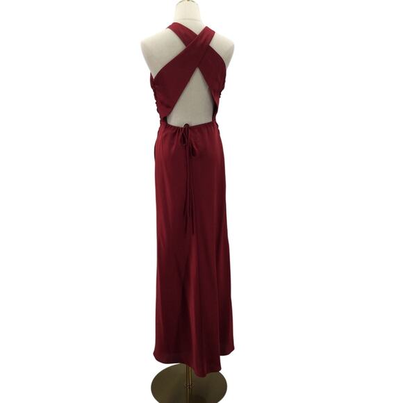 AW BRIDAL 4 S deep claret red Teigne wedding guest bridesmaid maxi dress NEW b51 - Picture 4 of 9